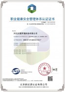 河北汉蓝职业健康管理体系认证证书